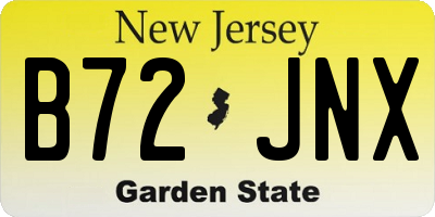 NJ license plate B72JNX
