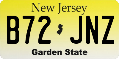 NJ license plate B72JNZ