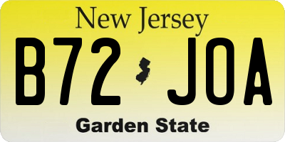 NJ license plate B72JOA