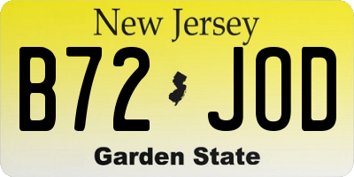 NJ license plate B72JOD