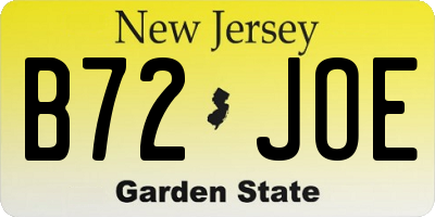 NJ license plate B72JOE