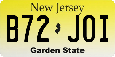 NJ license plate B72JOI