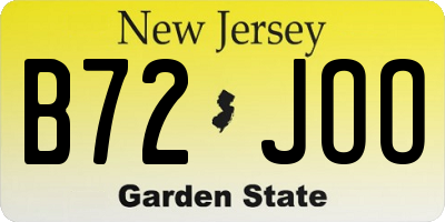 NJ license plate B72JOO