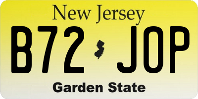 NJ license plate B72JOP
