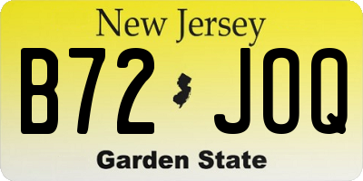NJ license plate B72JOQ