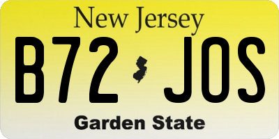 NJ license plate B72JOS