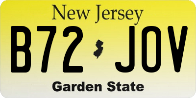 NJ license plate B72JOV