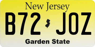 NJ license plate B72JOZ