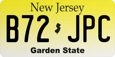 NJ license plate B72JPC