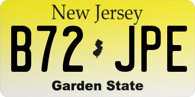 NJ license plate B72JPE