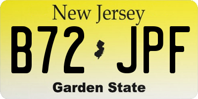 NJ license plate B72JPF