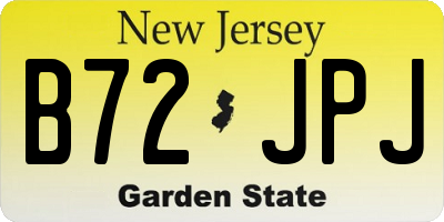 NJ license plate B72JPJ