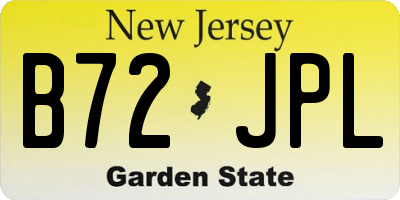 NJ license plate B72JPL