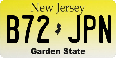 NJ license plate B72JPN