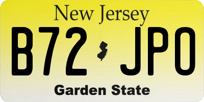 NJ license plate B72JPO