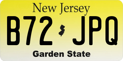 NJ license plate B72JPQ