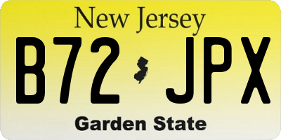 NJ license plate B72JPX