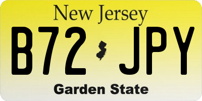 NJ license plate B72JPY