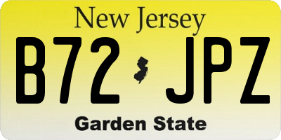 NJ license plate B72JPZ