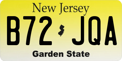 NJ license plate B72JQA