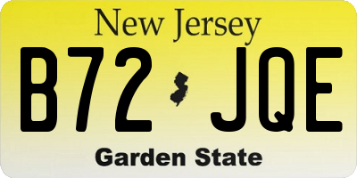 NJ license plate B72JQE