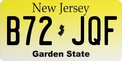 NJ license plate B72JQF