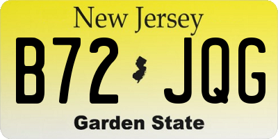 NJ license plate B72JQG