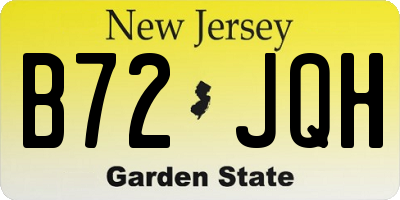 NJ license plate B72JQH