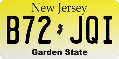 NJ license plate B72JQI