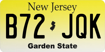 NJ license plate B72JQK