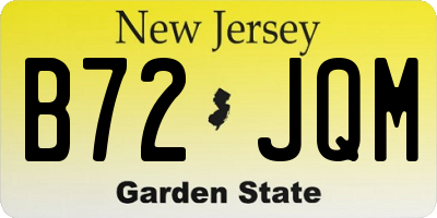 NJ license plate B72JQM