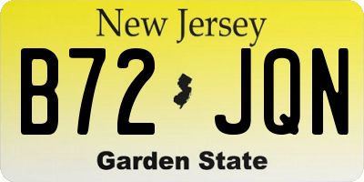 NJ license plate B72JQN