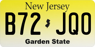 NJ license plate B72JQO