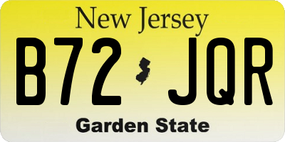 NJ license plate B72JQR