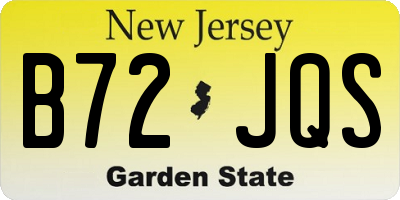 NJ license plate B72JQS