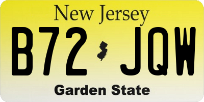 NJ license plate B72JQW