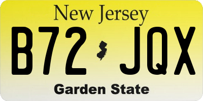 NJ license plate B72JQX