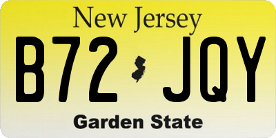 NJ license plate B72JQY