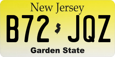 NJ license plate B72JQZ