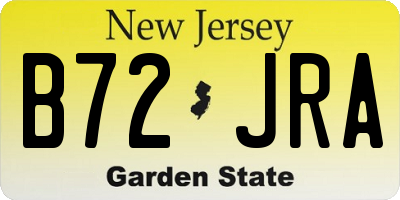 NJ license plate B72JRA