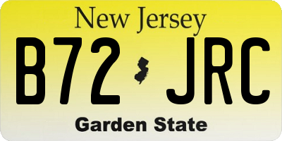 NJ license plate B72JRC