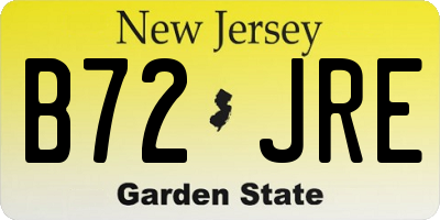 NJ license plate B72JRE