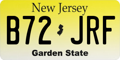NJ license plate B72JRF