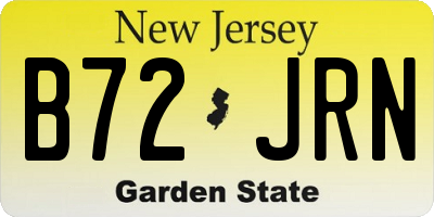 NJ license plate B72JRN