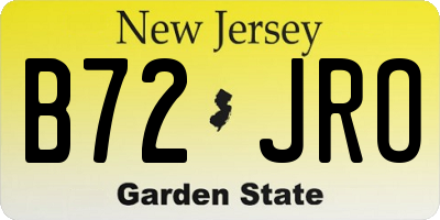 NJ license plate B72JRO