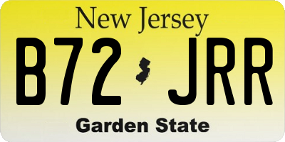 NJ license plate B72JRR