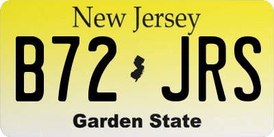 NJ license plate B72JRS