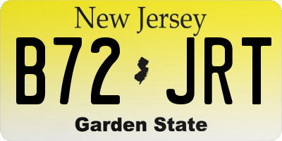 NJ license plate B72JRT