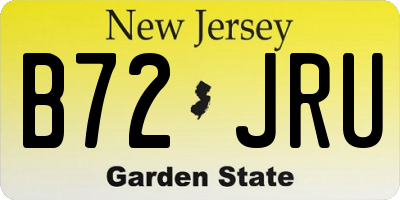 NJ license plate B72JRU