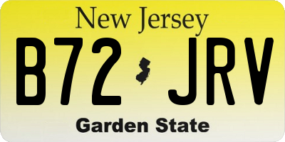 NJ license plate B72JRV